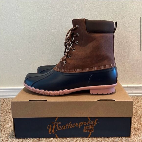 NWT Size 8 Mens Weatherproof Mens Adam Leather Round Toe Mid-Calf Duck Shoes - Picture 3 of 9